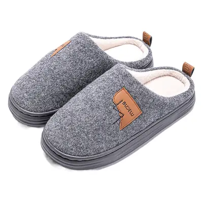Cotton Slippers plus size Men's Winter Non-slip Thick-soled fleece-lined Warm Home fleece-lined Cotton Shoes for the Elderly for Winter Men
