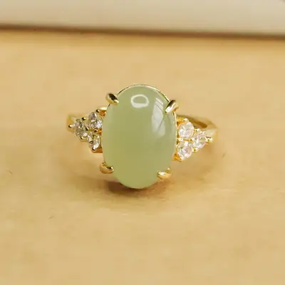 Aiyu Jade Claw Setting Ring for Women Clear Water