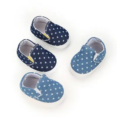 Slip-on breathable comfortable Children's Denim knitted cloth shoes soft bottom non-slip baby toddler shoes 0-18 months