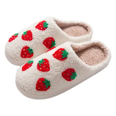 Cross-Border Exclusive Supply of Autumn and Winter Strawberry Cotton Slippers for Girls, Cartoon Cute and Fun, Indoor Warmth