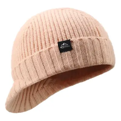 White Wool Knitted Beanie for Men Women Winter Warm