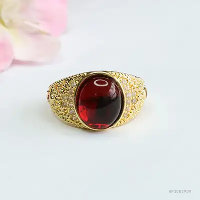 Guan Yu Natural Blood Amber Ring Water Purifying Adjustable Vintage