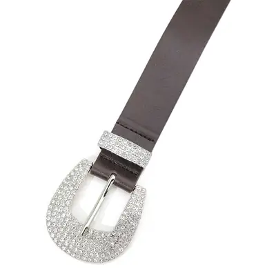 White Rhinestone Belt with Vintage Buckle