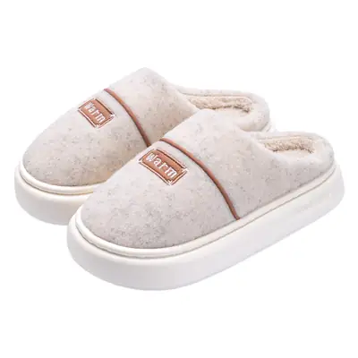 Women Winter Red Cotton Slippers Stepping On Warm