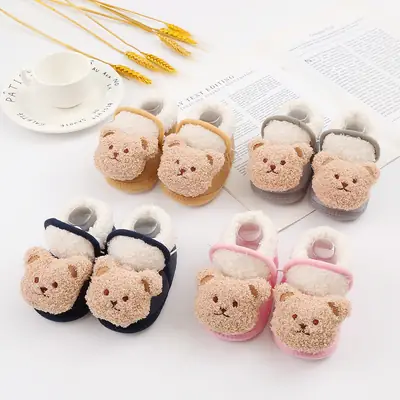2023 new autumn and winter cute cartoon baby shoes baby shoes 0-1 years old newborn soft bottom toddler shoes warm
