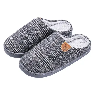 Winter Cotton Slippers for Men Blue Warm Indoor