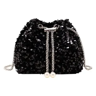 Black Sequin Crossbody Bag for Women 2023