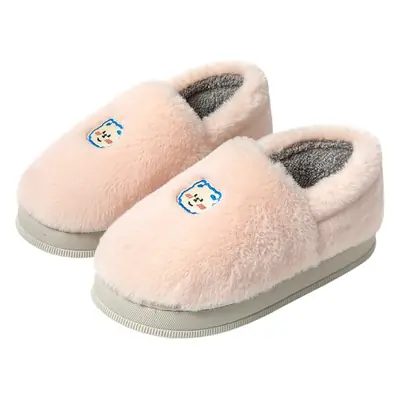 Cotton Fleece Winter Slippers Cartoon Bear Heel