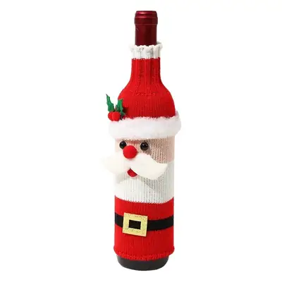 Cross-Border Christmas Wine Bottle Covers Cartoon Knitted