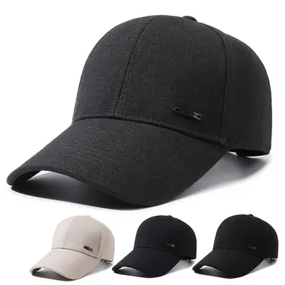 Men's Black Baseball Cap with Logo