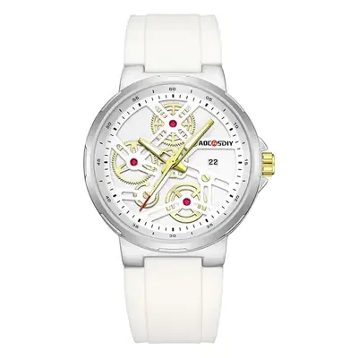 Men's Black Chronograph Watch with Luminous Gold Accents