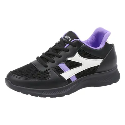Women's Breathable Tennis Shoes Black Purple Non-Slip