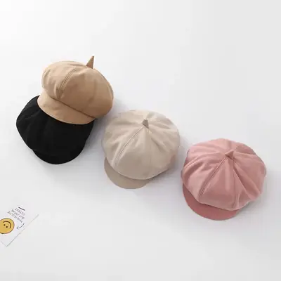 Girls' Korean Beret Octagonal Cap Warm Windproof