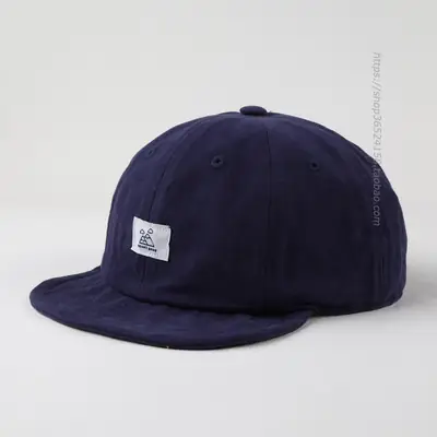 Men's Japanese Style Sun-Proof Peaked Cap with Blue Logo