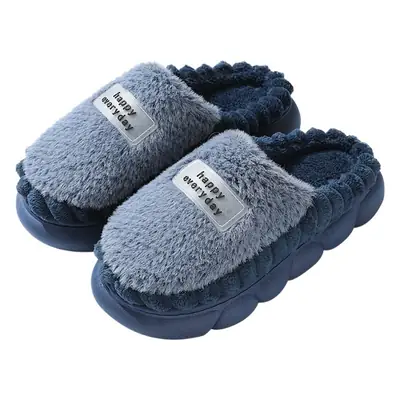 High-Quality New Men's Wool Slippers Large Size Home Indoor Color Matching Thick-Soled Waterproof Warm Cotton Slippers for Home Use