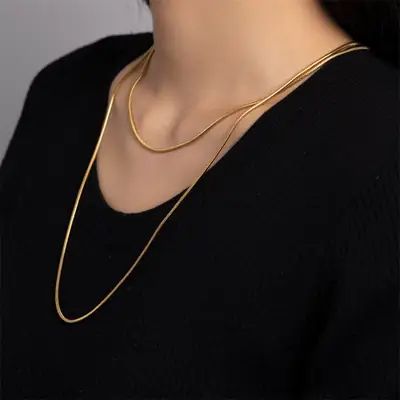 Gold Snake Bone Clavicle Necklace for Women