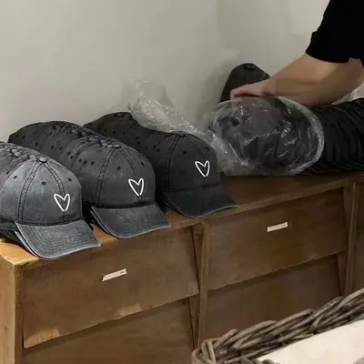 Kids Peach Heart Cap Baseball Hat Spring Summer