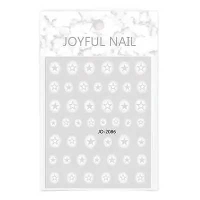 White Smudges Heart-Shaped Nail Stickers Semi-Hollow