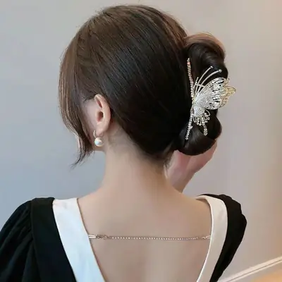 Butterfly Clip Hairpin with Rhinestones for Women