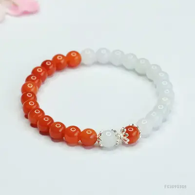 Guan Yu Natural Burmese Jade Bracelet S925 Silver Gold Thread
