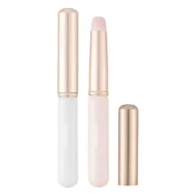 Mini Round Head Lipstick Brush with Lid Portable Makeup Brush