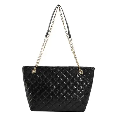 Glossy Rhombus Embroidery Tote Bag Pink 2023
