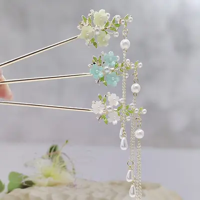 Fresh Daisy Flower Tassel Hairpin for Women