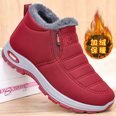 Men Women Fleece Lined Cross-border Snow Boots Black