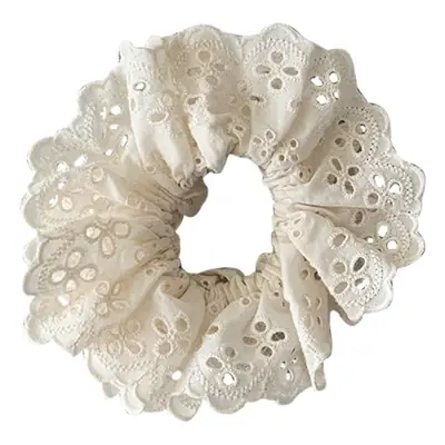 French Style White Lace Hair Ring for Women