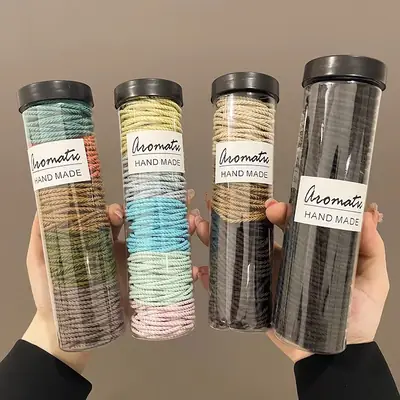 Canned Rubber Hair Ties Black 20 Pcs