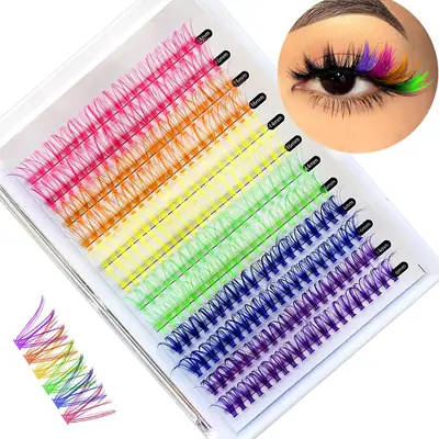 Cross-Border Colored False Eyelashes Individual Lashes D Curl