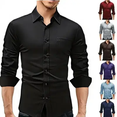 White Formal Men's Shirts Four-Way Stretch Long Sleeve