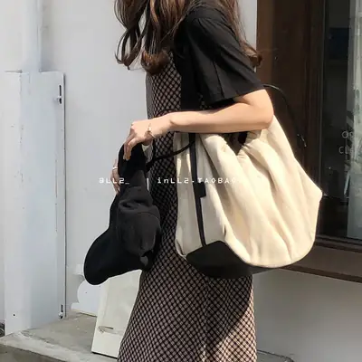 Canvas Crossbody Bag Women 2026 Ins Niche Patchwork Travel Bag