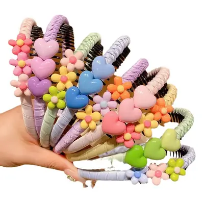 Girls' Toothed Hair Clip Headband Pink