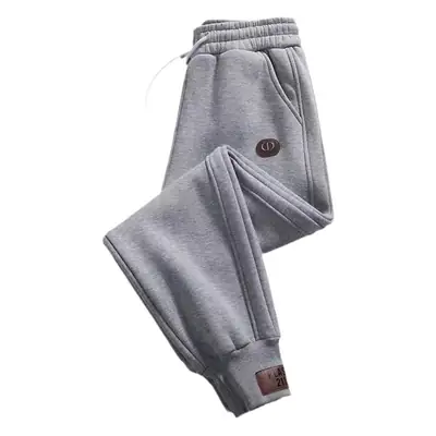 Men Grey Fleece Ankle Tied Pants Set