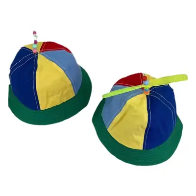 Boys Girls Bamboo Dragonfly Hats Blue Yellow Green Medium Big