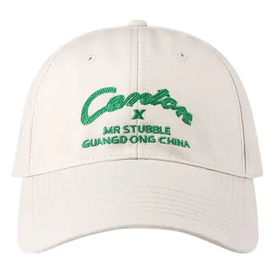 American Niche Men's White Baseball Cap with Red Embroidery