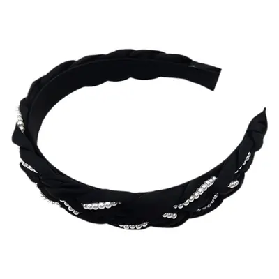 Chanel Style Twist Braid Pearl Headband for Women