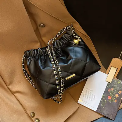 Crossbody Bag for Women with Chain & Quilted Design