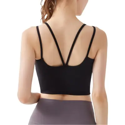 Women's Green Yoga Bra Fixed Chest Pad