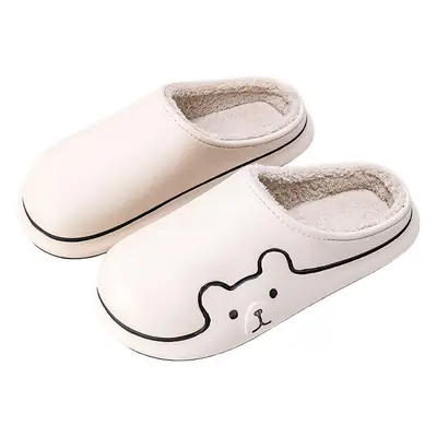 Waterproof Cotton Slippers for Women 2026 New Autumn and Winter Indoor Home Warm Non-Slip Plush Slippers for Men Winter