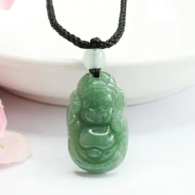 Guan Yu Jade Pendant Full Green Necklace