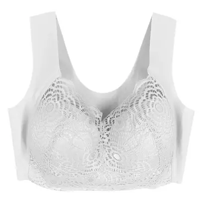 White Lace Crossbody Bra for Plus Size Women