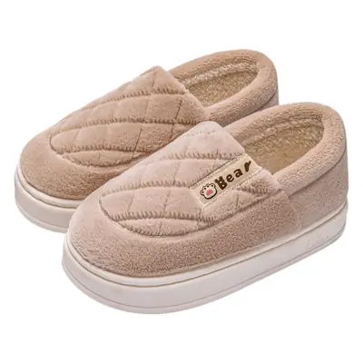 Cotton Warm Slippers for Women Men Winter Indoor Anti-Slip