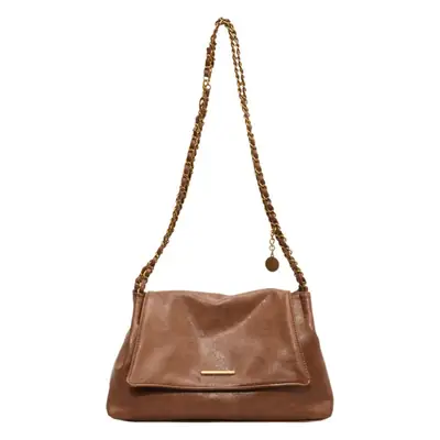 Black Leather Chain Shoulder Bag for Women