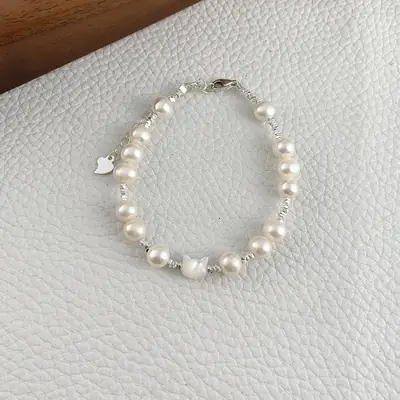 Elegant Natural Pearl Bracelet for Women Sterling Silver S925