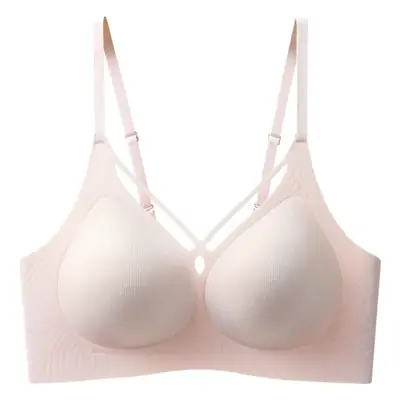 Wire-Free Cross-Over Sports Bra for Women, Seamless, Push-Up, Gathers Side Breasts, Prevents Sagging, Full Cup, Breathable