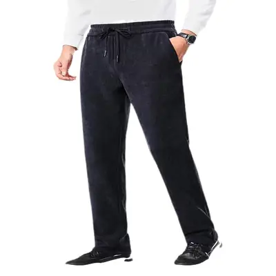 2023 Men's Corduroy Pants Black Straight Loose All Season