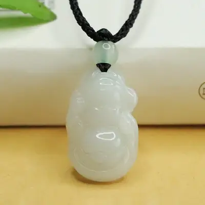 Natural Burmese Jade Little God Pendant Necklace