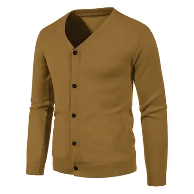 Men's Black Korean-style Knitted Cardigan